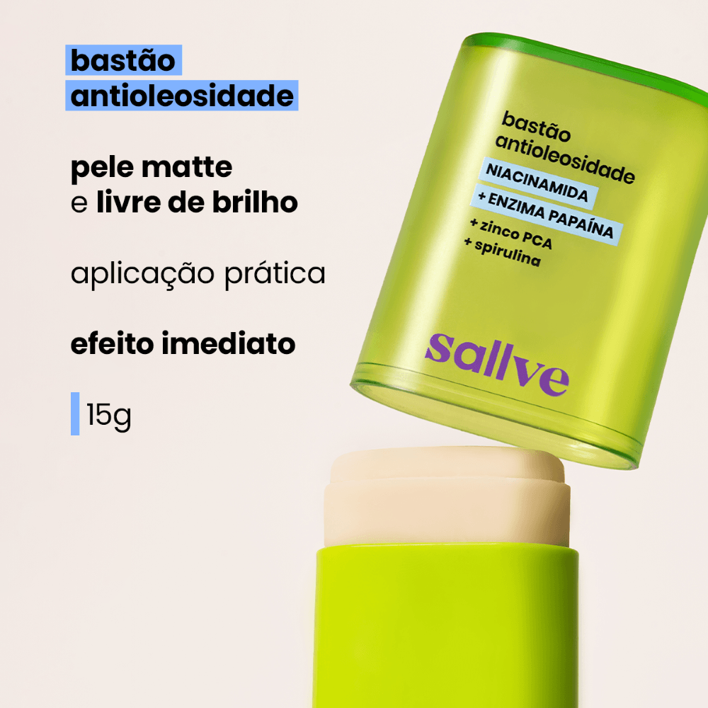 Bastão Facial Antioleosidade Sallve - 15g - Imagem 3